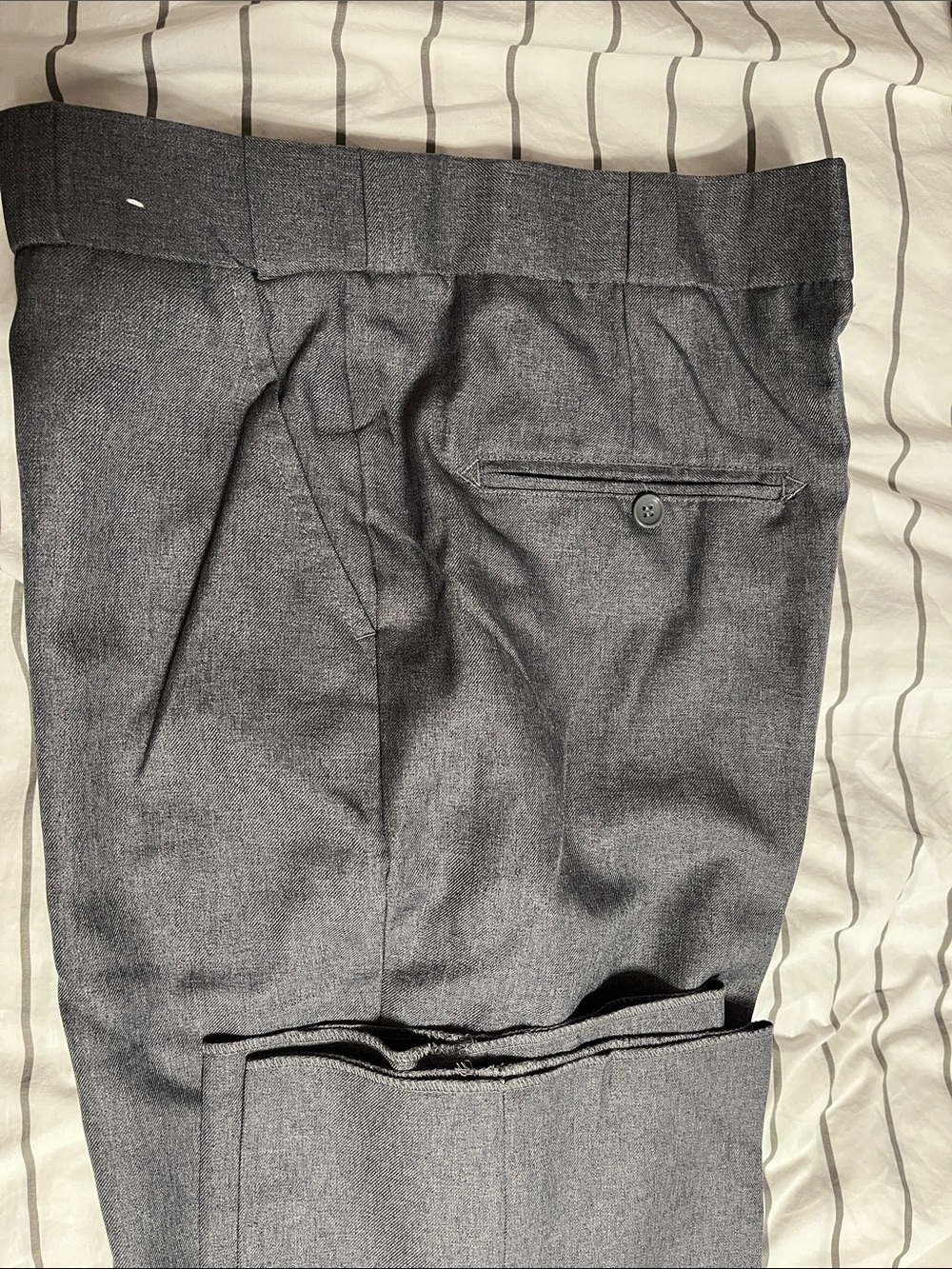 Brand new men’s gray dress pants un-hemmed size 38